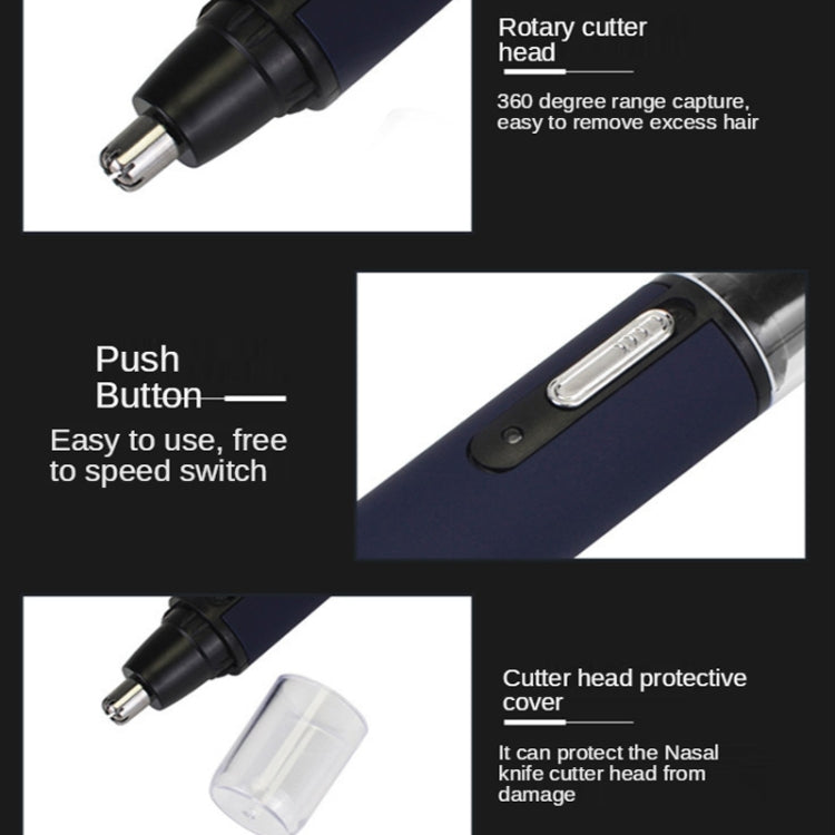 Electric Nose Hair Trimmer USB Rechargeable Eyebrow Trimmer Shaver( Blue) - free shipping - PMC TechLife - Order now!