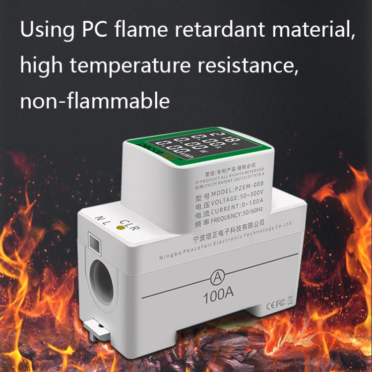 Peacefair PZEM-008 4 In 1 Multifunctional AC Digital Display Rail Monitor - free shipping - PMC TechLife - Order now!