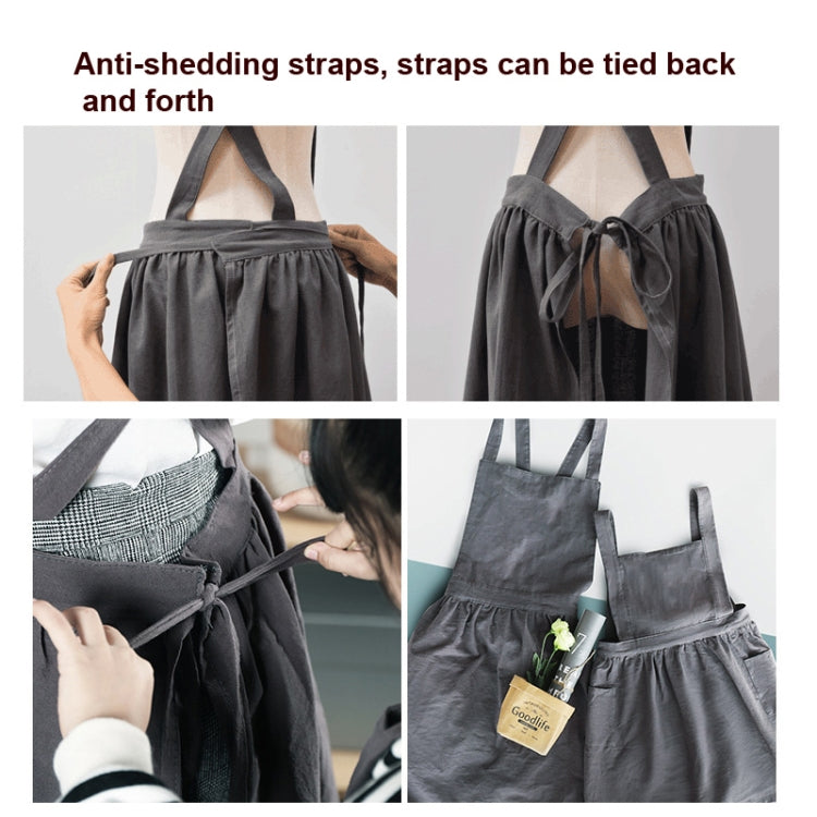 Cotton And Linen Parent-Child Painting Apron Baking Coffee Work Clothes,Size: Adults (oat) - Aprons & Caps by PMC TechLife | Online Shopping South Africa | PMC TechLife