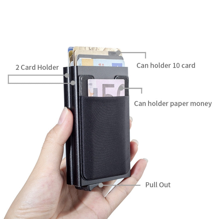 RFID Aluminum Alloy Anti-Degaussing Coin Card Holder(Silver Purple) - Antimagnetic RFID Package by PMC TechLife | Online Shopping South Africa | PMC TechLife | Buy Now Pay Later Mobicred