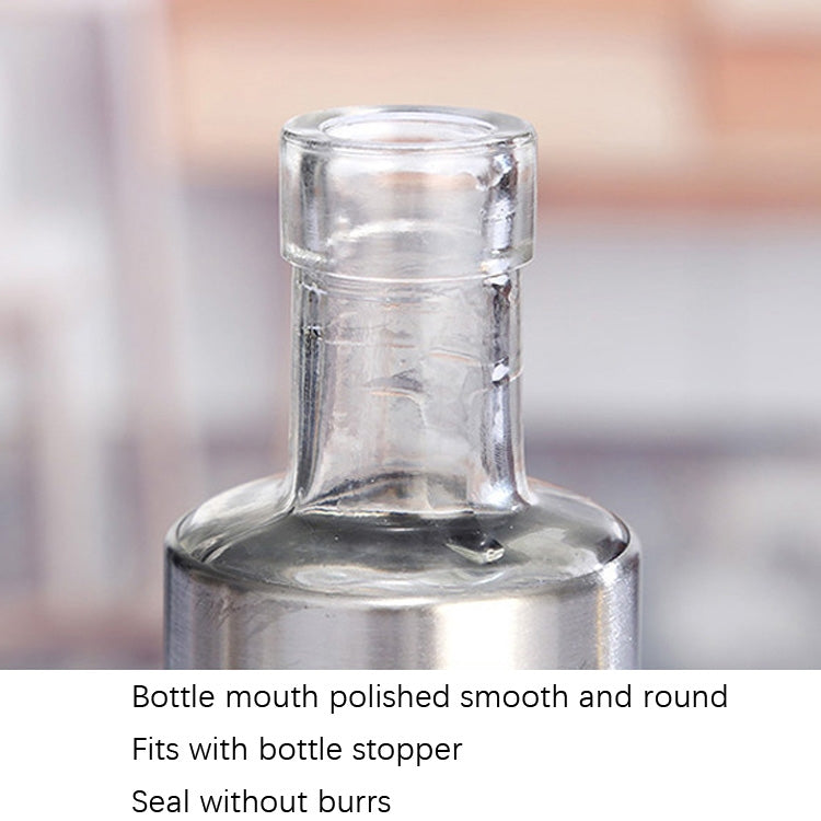 Stainless Steel Glass Oil Bottle Kitchen Pressed Seasoning Bottle, Capacity: 300ml - Condiment Bottles & Hip Flasks by PMC TechLife | Online Shopping South Africa | PMC TechLife