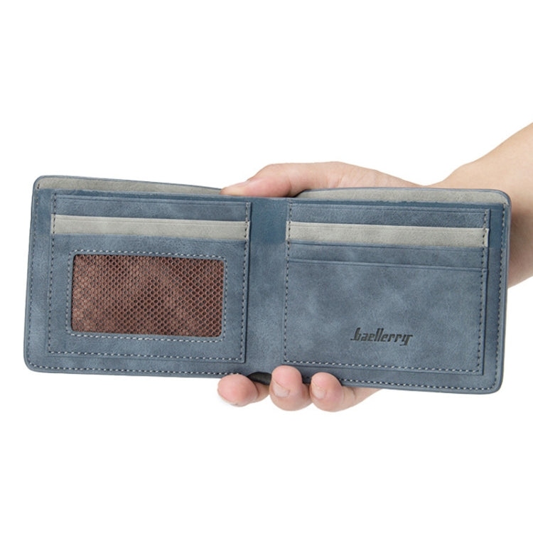 Baellerry BLR1152 Men Short Wallet Vintage Frosted Two Fold Wallet(Gray Horizontal) - free shipping - PMC TechLife - Order now!