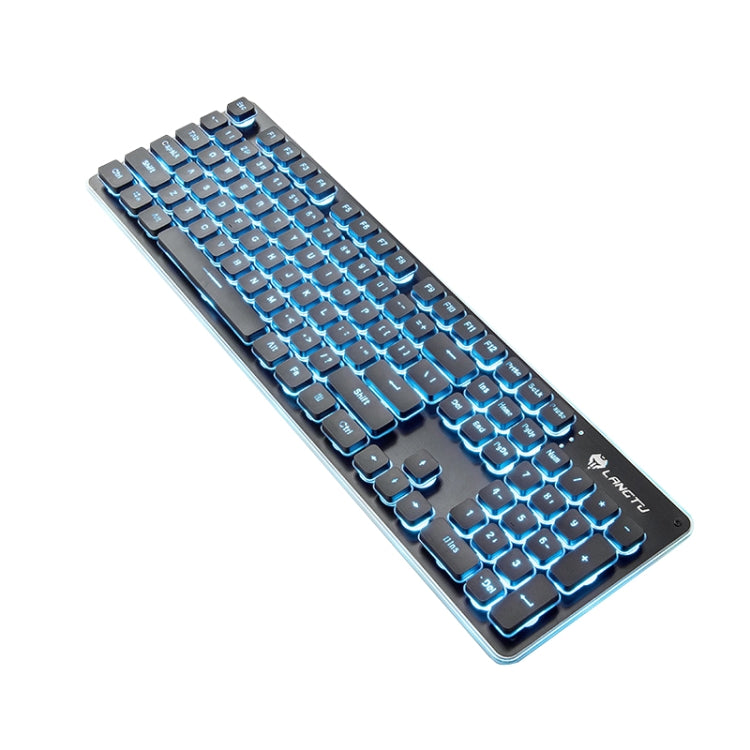 LANGTU L1 104 Keys USB Home Office Film Luminous Wired Keyboard, Cable Length:1.6m(Ice Blue Light Black) - free shipping - PMC TechLife - Order now!