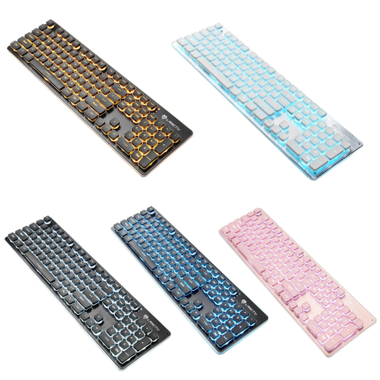 LANGTU L1 104 Keys USB Home Office Film Luminous Wired Keyboard, Cable Length:1.6m(Ice Blue Light Black) - free shipping - PMC TechLife - Order now!