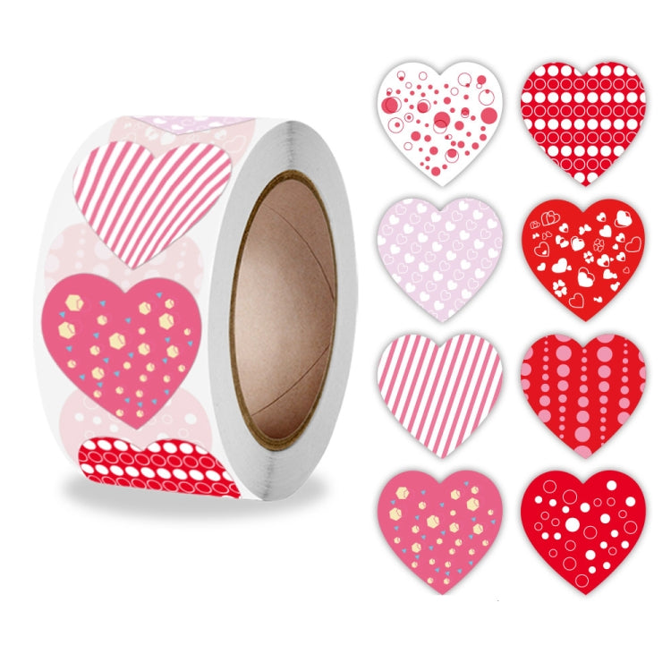 Roll Pack Valentine Day Heart Love Sticker Self-adhesive Label, Size: 2.5cm / 1 Inch(A-260) - Sticker & Tags by PMC TechLife | Online Shopping South Africa | PMC TechLife