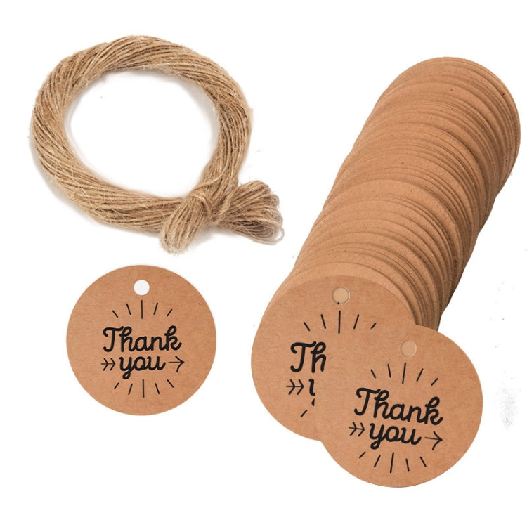 100pcs /Pack Kraft Paper Gift Tag With 20m Hemp Rope(L-02) - Gift Bags & Wrapping Supplies by PMC TechLife | Online Shopping South Africa | PMC TechLife