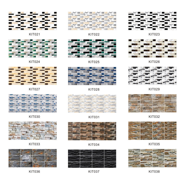 12 PCS 10 x 20cm Brick Pattern Crystal Film Glossy Tile Sticker Floor Sticker(Kit037) - Wall Tile Stickers by PMC TechLife | Online Shopping South Africa | PMC TechLife
