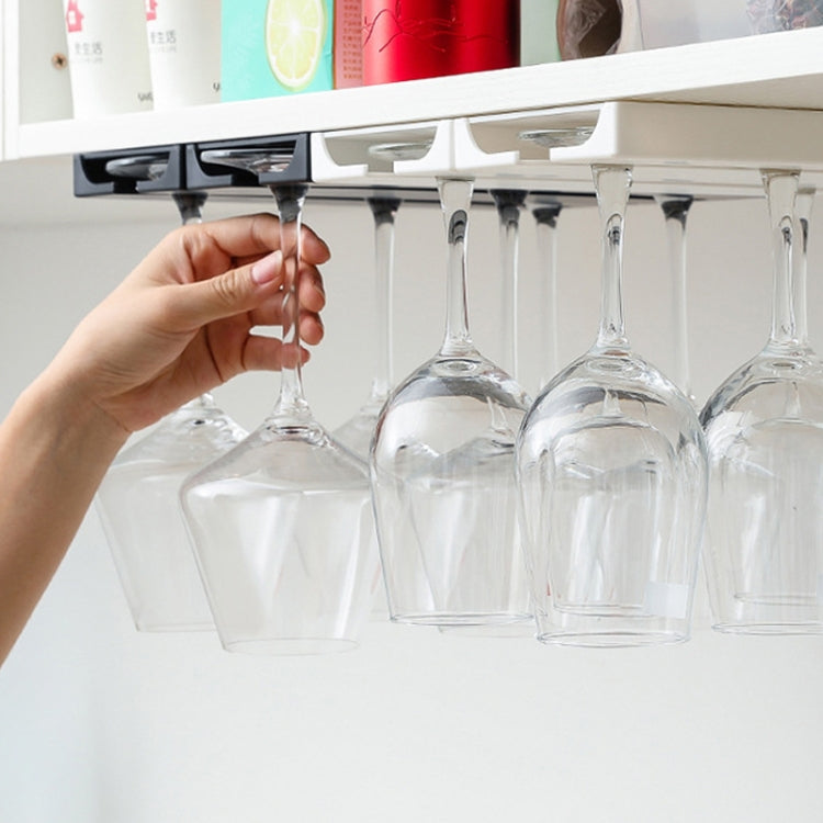 2 PCS Living Room Kitchen Free Punch Goblet Wine Glass Hanging Rack(Black) - Shelf by PMC TechLife | Online Shopping South Africa | PMC TechLife