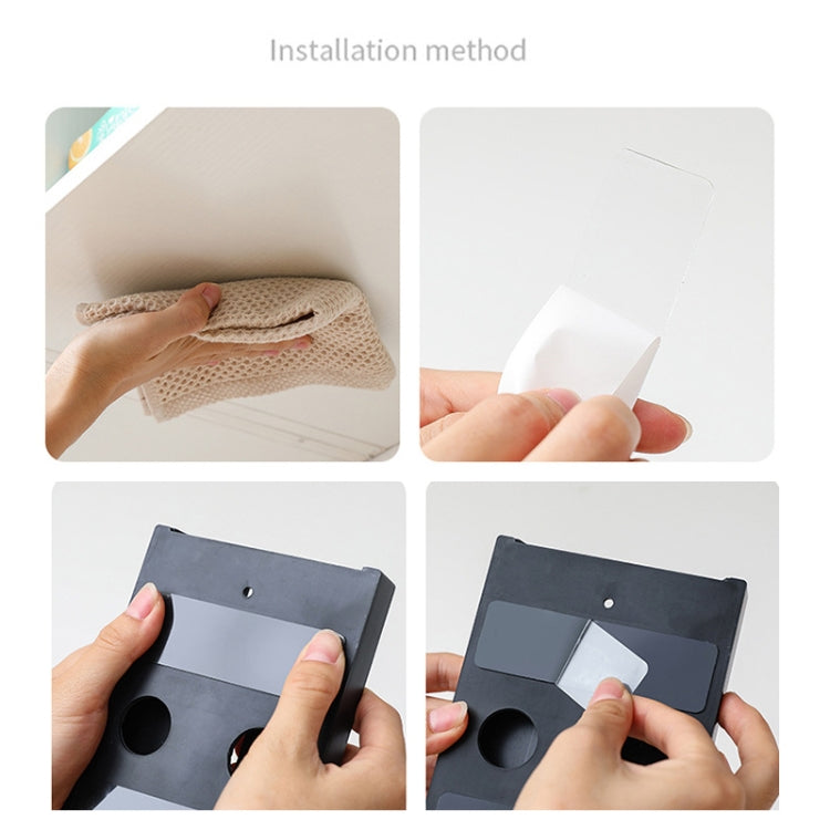 2 PCS Living Room Kitchen Free Punch Goblet Wine Glass Hanging Rack(Black) - Shelf by PMC TechLife | Online Shopping South Africa | PMC TechLife