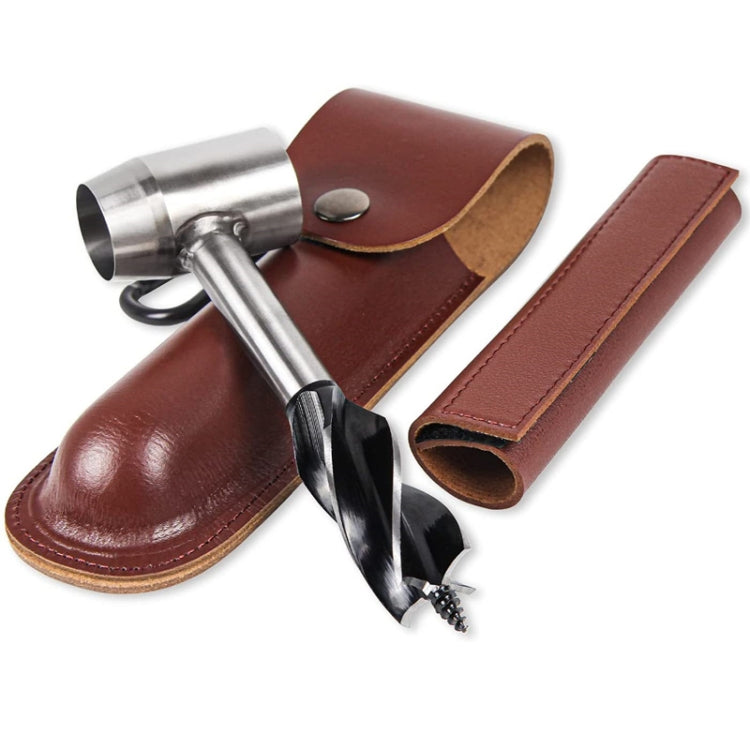 Woodworking Hand Drill Outdoor Survival Drill Hand Screw Drill With PU Case (Brown) - Drill & Drill Bits by PMC TechLife | Online Shopping South Africa | PMC TechLife