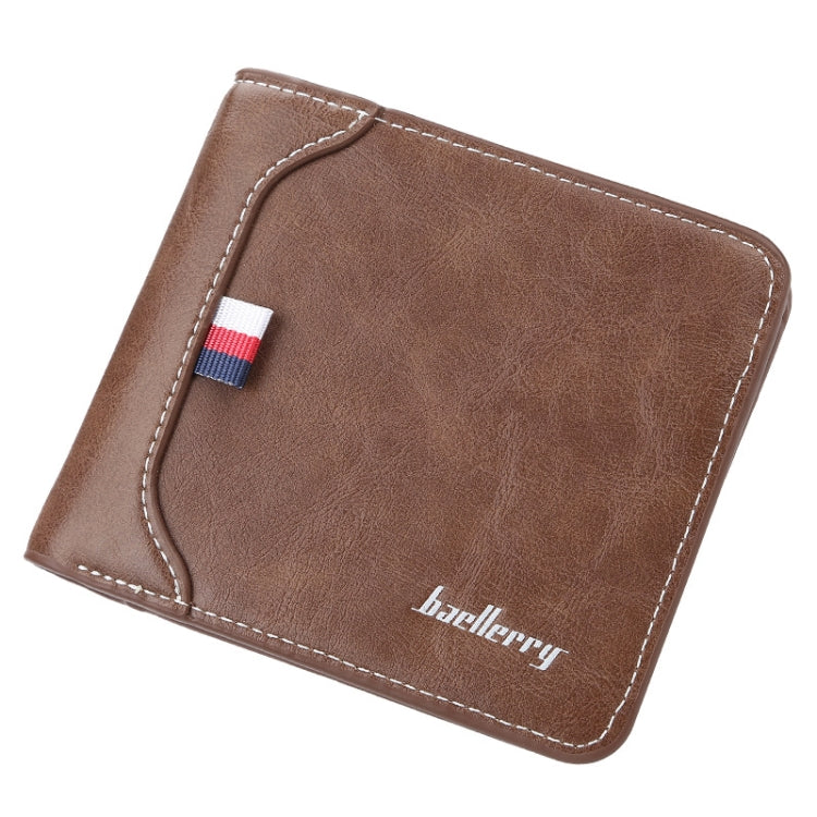 Baellerry Short Wallet Tri-fold Horizontal Coin Purse For Men(Dark Coffee) - Wallets by Baellerry | Online Shopping South Africa | PMC TechLife | Buy Now Pay Later Mobicred