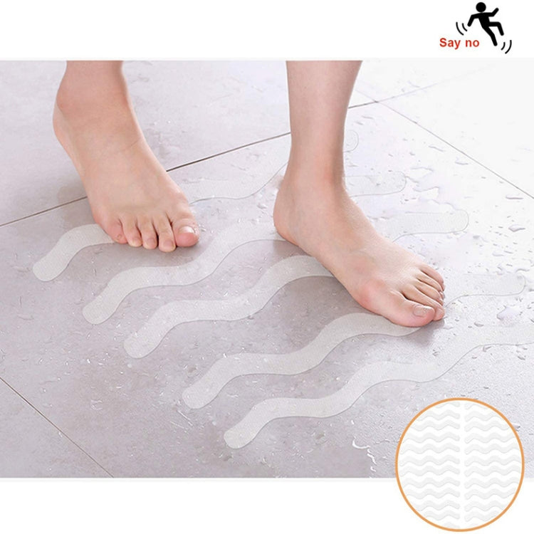24pcs /Bag Wavy Shaped Safety Bathtub Non-Slip Sticker, Specification:  1.3 x 18cm(Transparent) - free shipping - PMC TechLife - Order now!