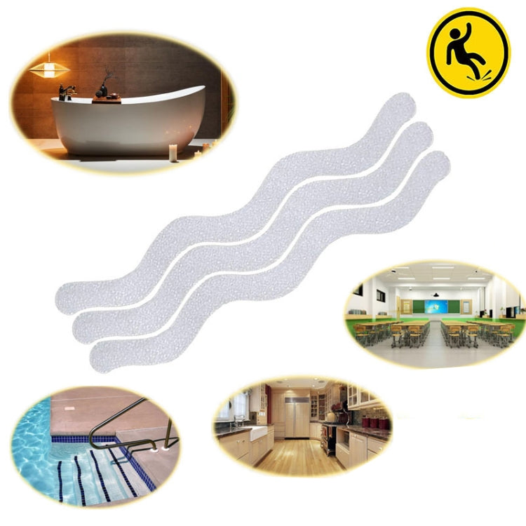 24pcs /Bag Wavy Shaped Gravel Pattern Bathtub Non-Slip Sticker, Specification: 1.3 x 18cm(Transparent) - Adhesives & Sealers by PMC TechLife | Online Shopping South Africa | PMC TechLife