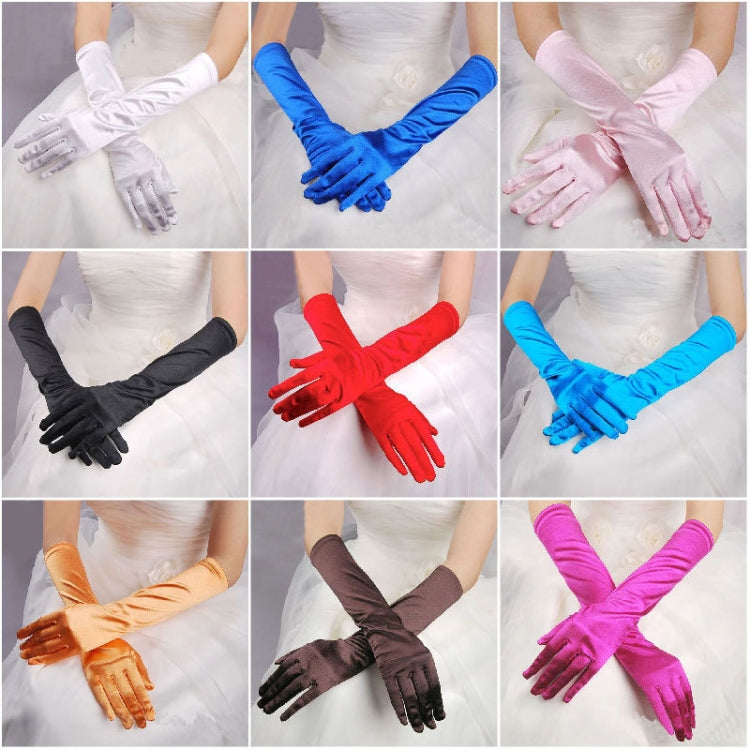 1pair Bride Gloves Satin Long Vintage Travel Sunscreen Dress Wedding Gloves(Champagne) - Others by PMC TechLife | Online Shopping South Africa | PMC TechLife