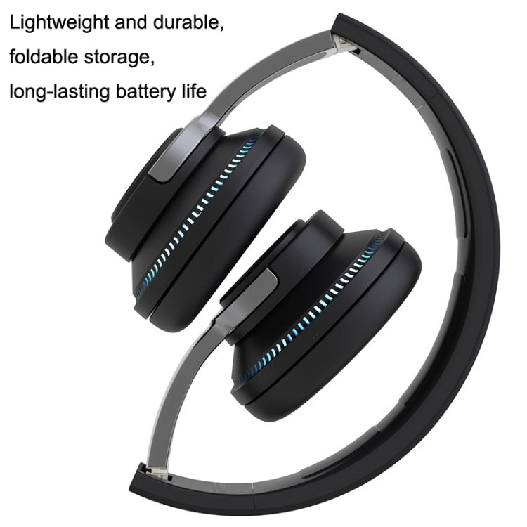 H2 Colorful Luminous Subwoofer Folding Retractable Card Wireless Bluetooth Headset(Red) - Headset & Headphone by PMC TechLife | Online Shopping South Africa | PMC TechLife