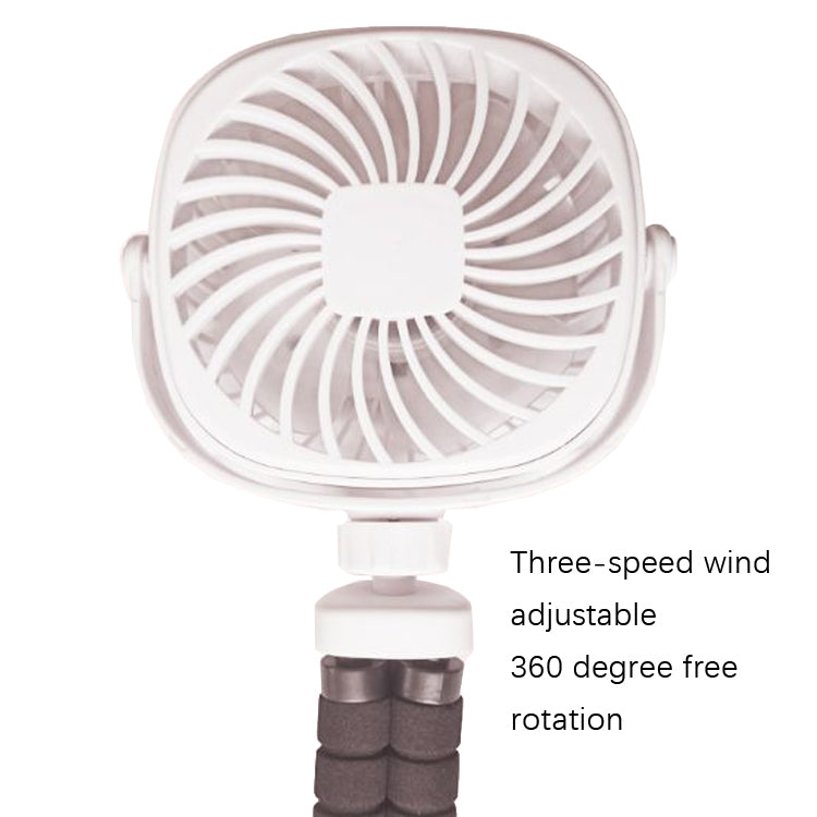 Octopus Stroller Deformation Fan Desktop Portable Handheld USB Small Fan, Colour: 1200mAh Black - free shipping - PMC TechLife - Order now!