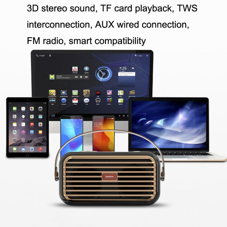 X7 Outdoor Portable Dual Speaker Wireless Bluetooth Retro Portable Speaker(Black) - Desktop Speaker by PMC TechLife | Online Shopping South Africa | PMC TechLife