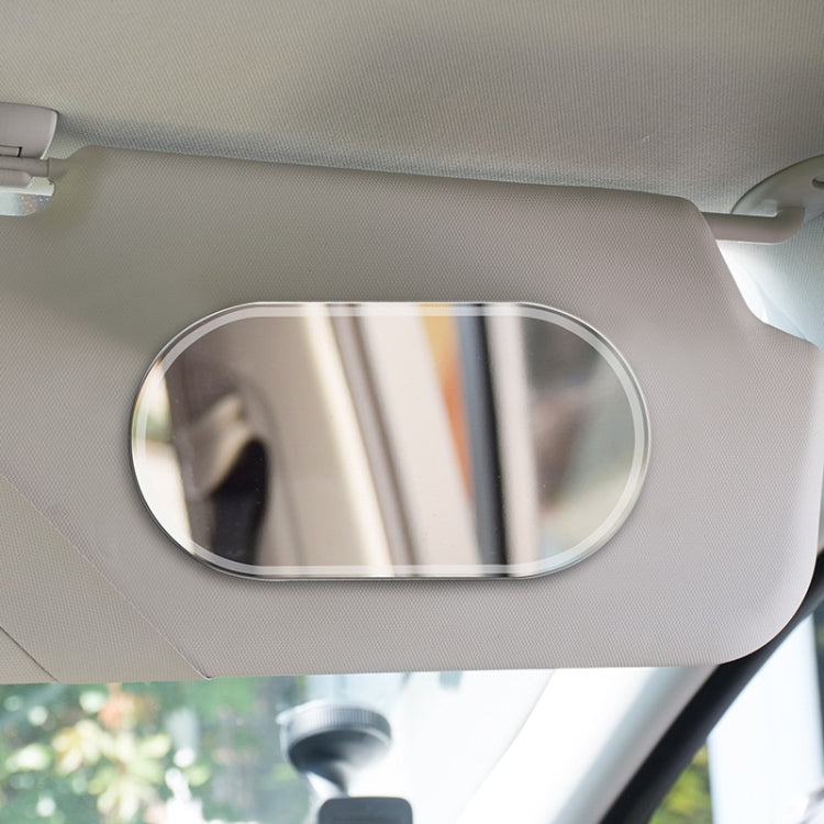 Sun Visor High-Definition Mirror Stainless Steel Makeup Mirror Oval Small - Interior Mirrors by PMC TechLife | Online Shopping South Africa | PMC TechLife