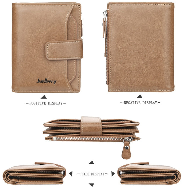 Baellerry D3218 Men Short Multi-Card Slot Zipper Wallet Large Capacity Card Holder(Black) - Wallets by Baellerry | Online Shopping South Africa | PMC TechLife | Buy Now Pay Later Mobicred
