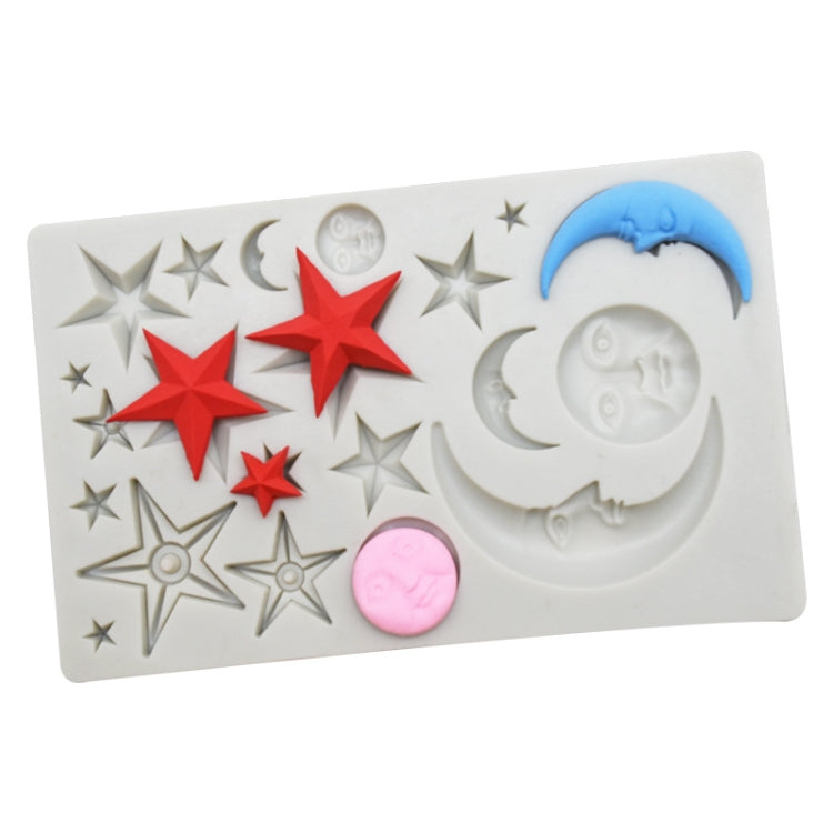 Star Moon Face Chocolate Clay DIY Silicone Mold(Gray) - Arts & Crafts by PMC TechLife | Online Shopping South Africa | PMC TechLife