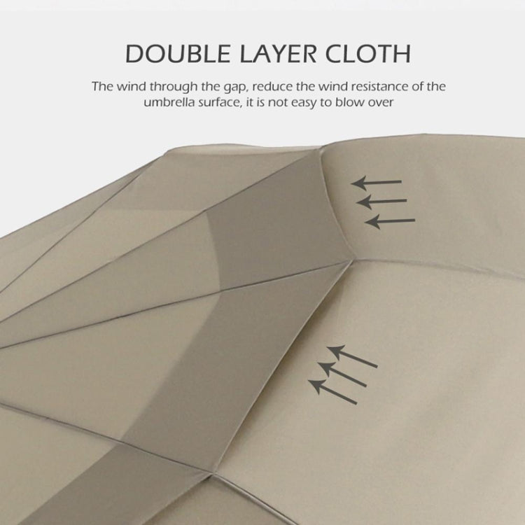 PARACHASE Ten-bone Double-layer Large Windproof Business Automatic Folding Umbrella(Grey) - free shipping - PMC TechLife - Order now!