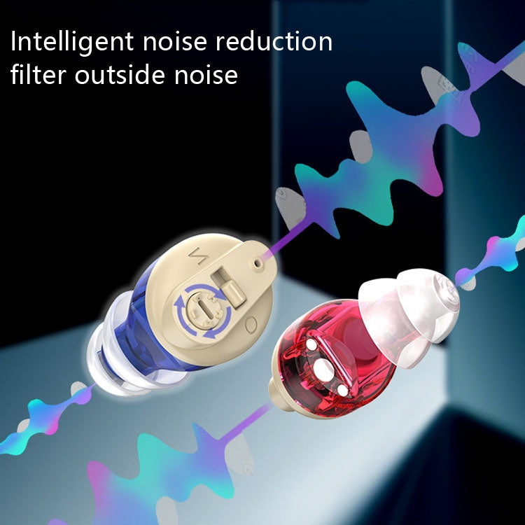 Old People Voice Amplifier Sound Collector Hearing Aid(Red Blue Double Machine + White Charging Bin) - Hearing Aids by PMC TechLife | Online Shopping South Africa | PMC TechLife