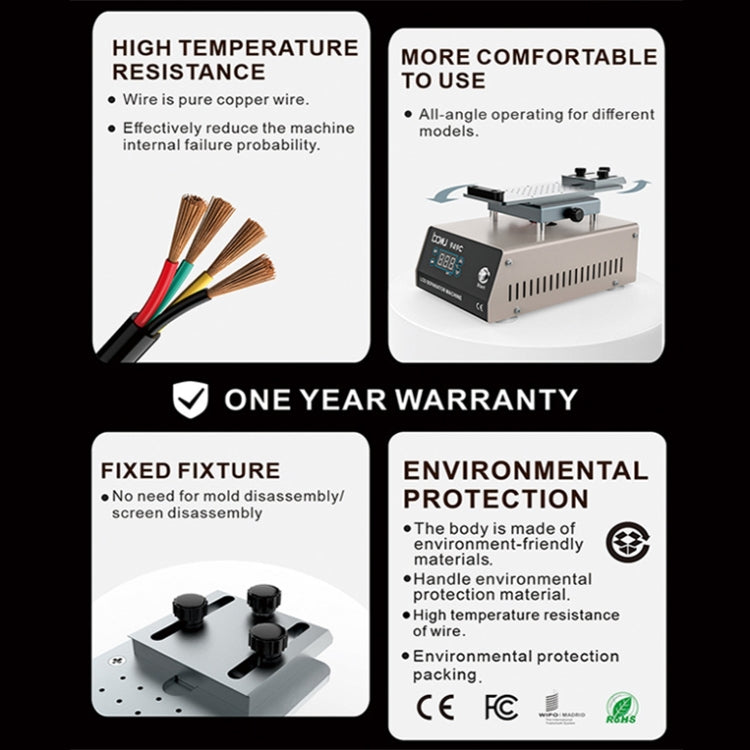 BAKU BA949C Heated 360-degree Rotating Fast LCD Screen Splitter(EU Plug 220V) - free shipping - PMC TechLife - Order now!