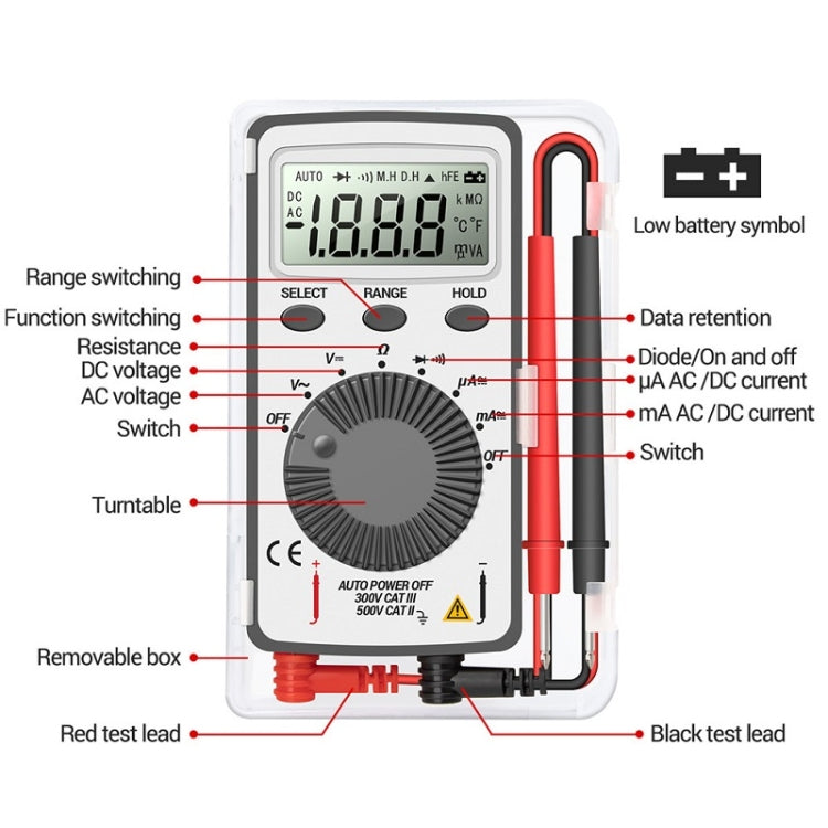 ANENG AN-101 Ultra-thin Mini Digital Display Voltage and Current Multimeter - free shipping - PMC TechLife - Order now!