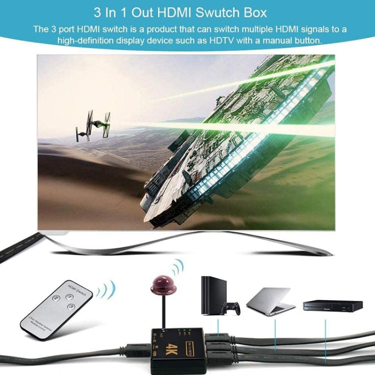 5 PCS/Set 4K 3 into 1 out HDMI Switcher With Remote Control - Switch by PMC TechLife | Online Shopping South Africa | PMC TechLife | Buy Now Pay Later Mobicred