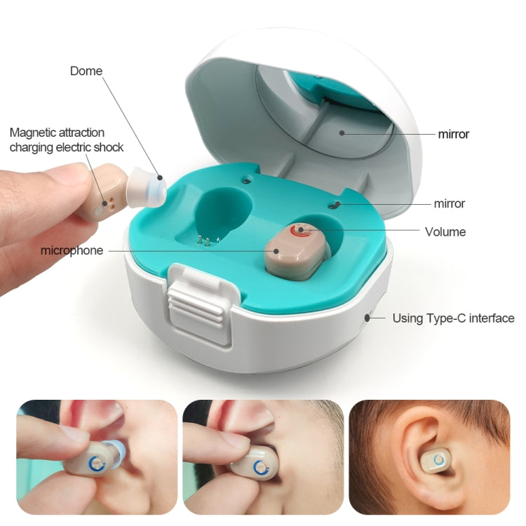 TWS On-Ear Sound Amplifier Hearing Aid with Charging Compartment(White) - free shipping - PMC TechLife - Order now!