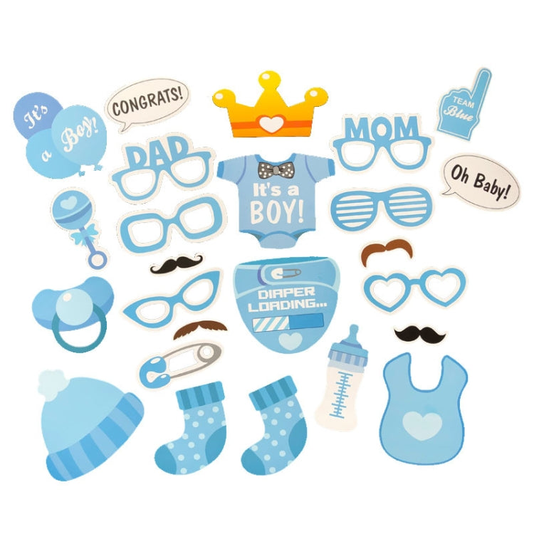 3 Sets Baby Birthday Party Gender Reveal Stickers Photo Props(25PCS/Set Boys Suit) - Holiday Decorations by PMC TechLife | Online Shopping South Africa | PMC TechLife