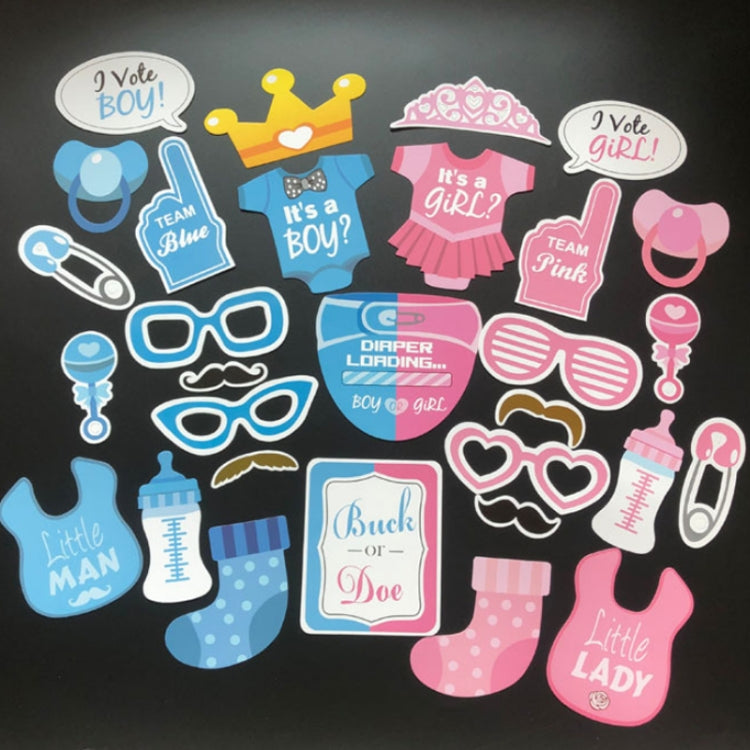 3 Sets Baby Birthday Party Gender Reveal Stickers Photo Props(25PCS/Set Boys Suit) - Holiday Decorations by PMC TechLife | Online Shopping South Africa | PMC TechLife