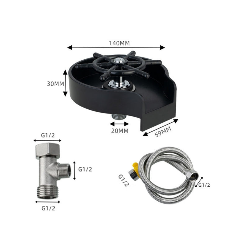 Automatic Faucet High Pressure Spray Washer, Style: Black+Soft Hose+G1/2 Three-way - Faucets & Accessories by PMC TechLife | Online Shopping South Africa | PMC TechLife