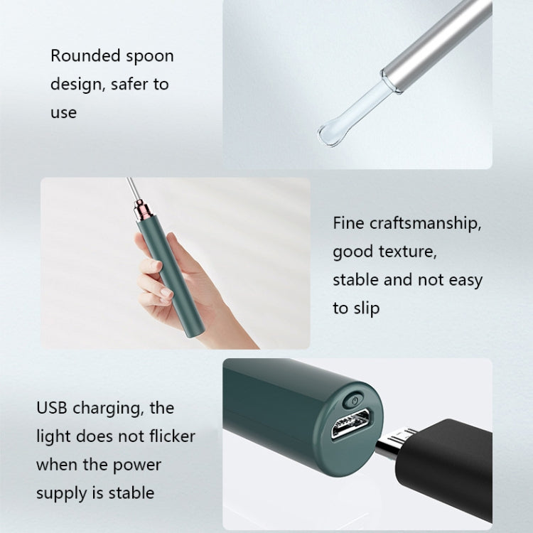 TES02 WIFI High-definition Intelligent Visual Ear Scoop(Ink Green) - Ear Care Tools by PMC TechLife | Online Shopping South Africa | PMC TechLife
