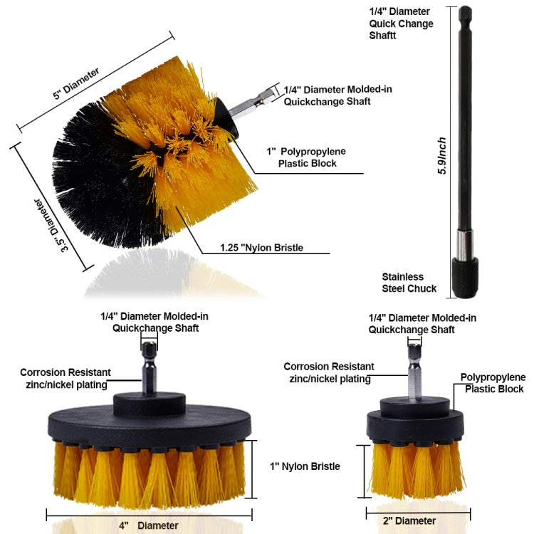 26 PCS / Set Car Beauty Car Wash Detail Brush Electric Drill Brush Outlet Brush(Yellow) - Car washing supplies by PMC TechLife | Online Shopping South Africa | PMC TechLife