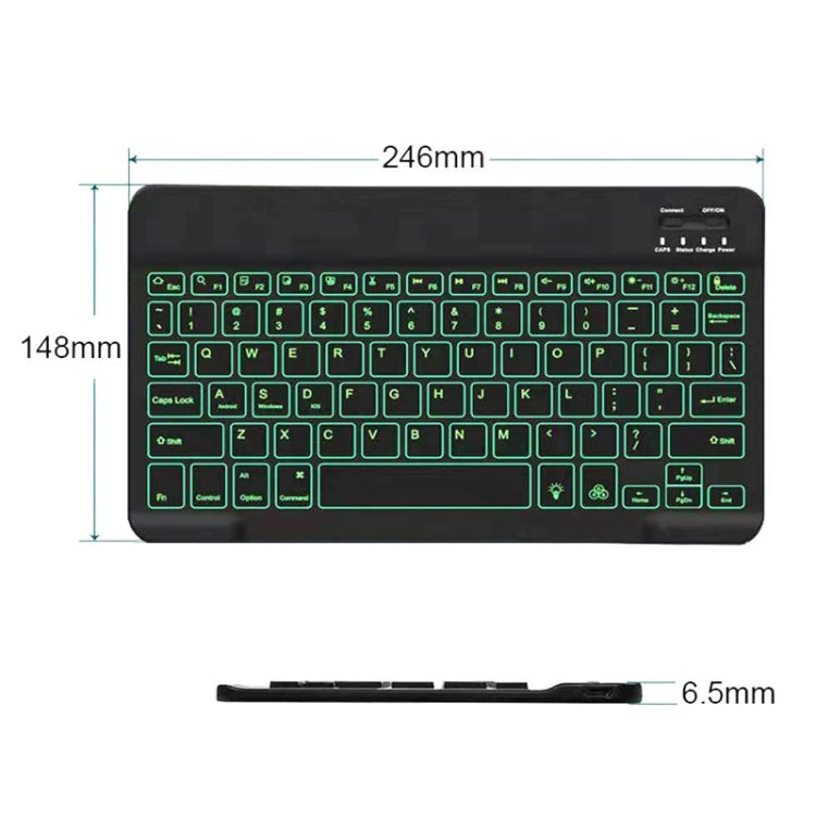 78 Keys 10 Inch RGB Colorful Backlit Bluetooth Keyboard For Mobile Phone / Tablet(Black) - Wireless Keyboard by PMC TechLife | Online Shopping South Africa | PMC TechLife