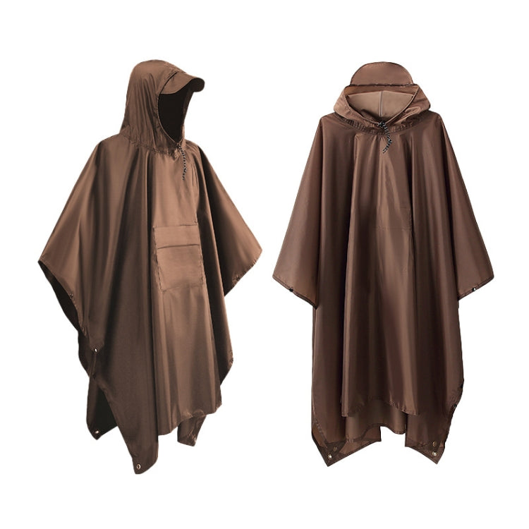 Duff PU Coated Pocket Style 3 In 1 Raincoat Backpack Mountaineering Outdoor Hiking Rain Cape(Brown) - Raincoats by PMC TechLife | Online Shopping South Africa | PMC TechLife | Buy Now Pay Later Mobicred