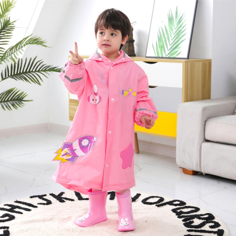 Large Hat Brim Cartoon Print Children Raincoat with Schoolbag Seat, Size: M(Pink) - Raincoats by PMC TechLife | Online Shopping South Africa | PMC TechLife