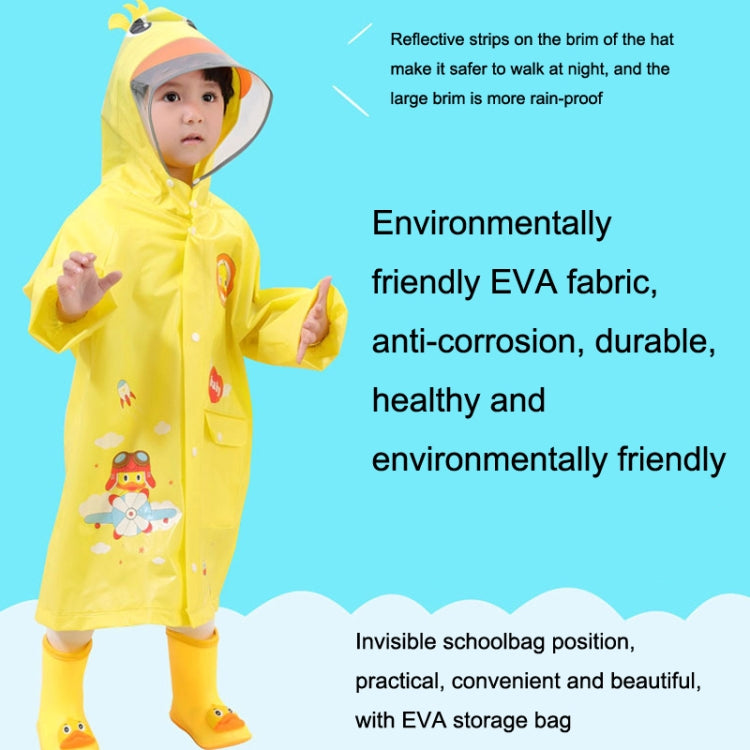 Large Hat Brim Cartoon Print Children Raincoat with Schoolbag Seat, Size: M(Pink) - Raincoats by PMC TechLife | Online Shopping South Africa | PMC TechLife
