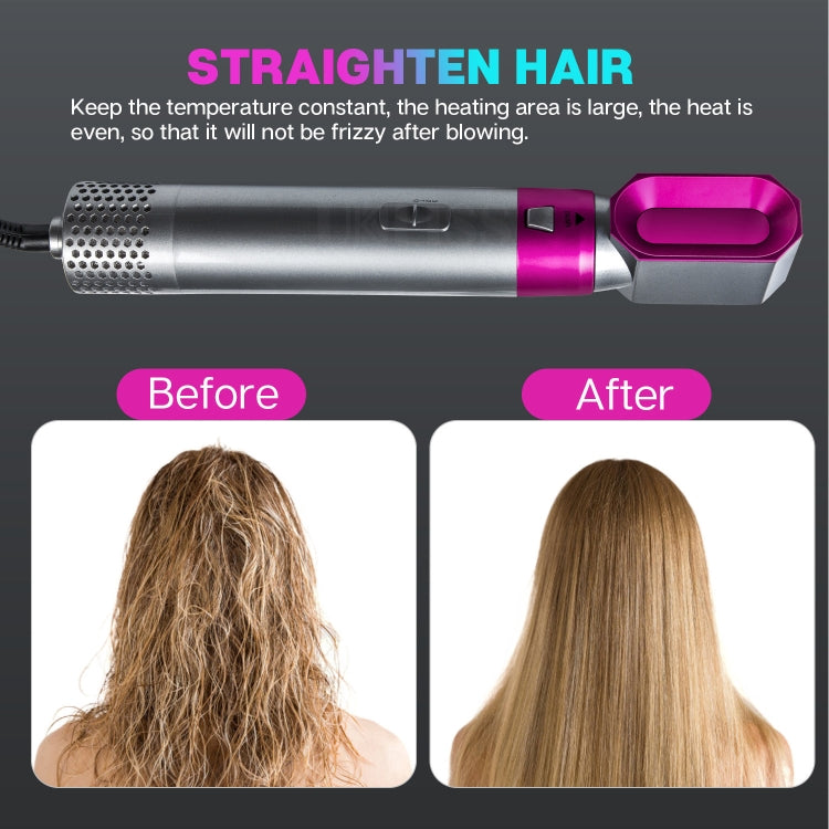 5-in-1 Hot-air Comb Automatic Straightening Dual-purpose Hair Dryer Black(US Plug) - Hair Curler by PMC TechLife | Online Shopping South Africa | PMC TechLife