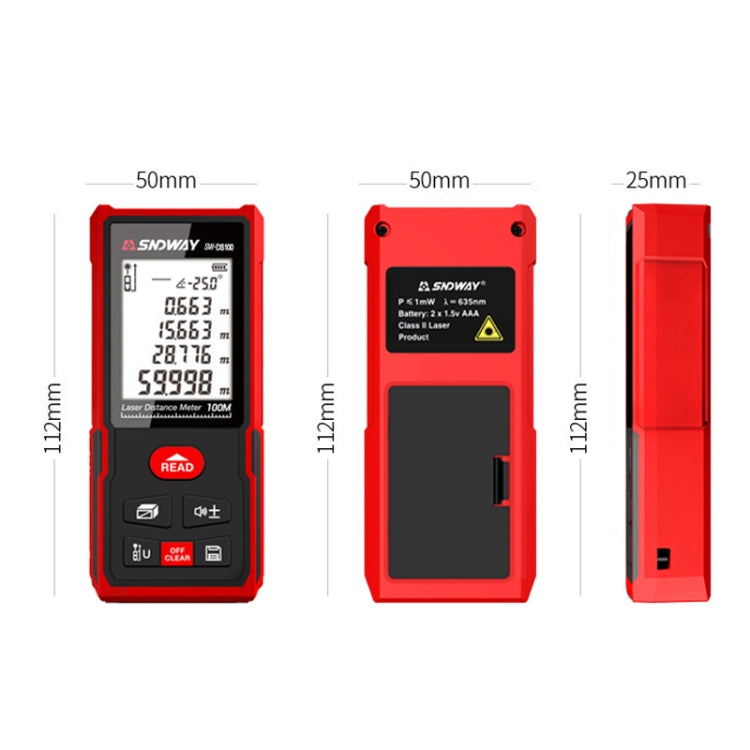 SNDWAY SW-DS120 Handheld Laser Rangefinder Infrared Laser Ruler, Distance: 120m - free shipping - PMC TechLife - Order now!