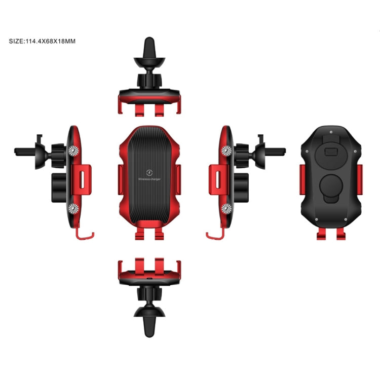 X343 15W Car Wireless Charger Smart Induction Suction Cup Phone Holder( Red) - free shipping - PMC TechLife - Order now!