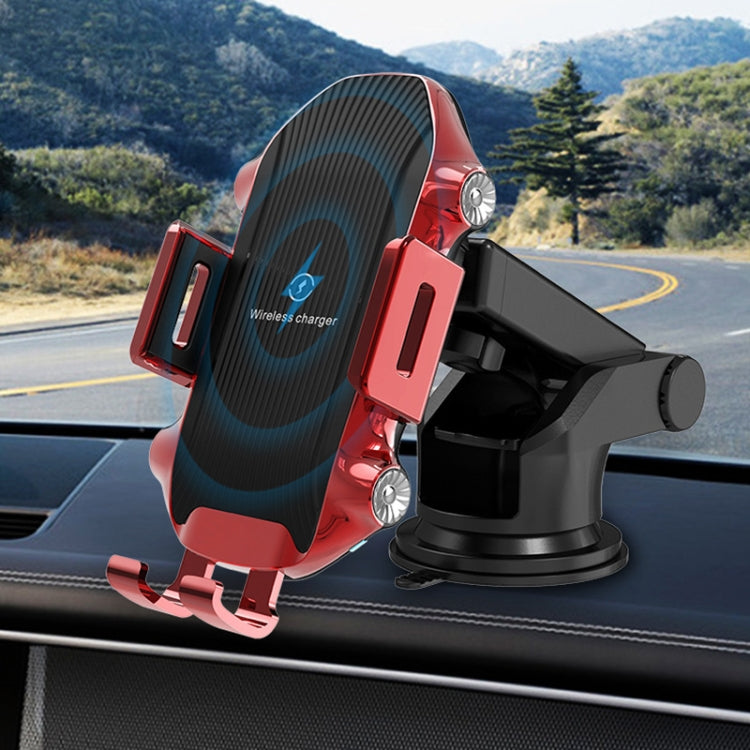 X343 15W Car Wireless Charger Smart Induction Suction Cup Phone Holder( Red) - free shipping - PMC TechLife - Order now!