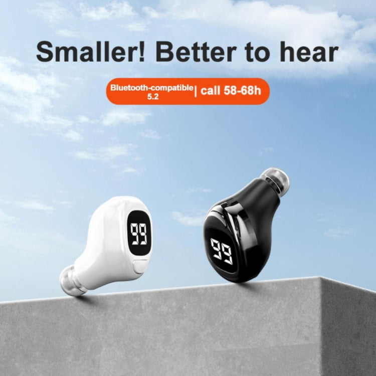 F6 Bluetooth Headset Mini Invisible Ear Business Digital Display Earphone(Black) - Bluetooth Earphone by PMC TechLife | Online Shopping South Africa | PMC TechLife