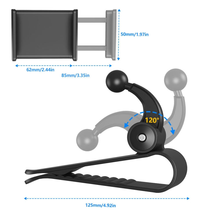 2 PCS Car Sun Visor Bracket Car Mobile Phone Buckle Holder(Black) - Car Holders by PMC TechLife | Online Shopping South Africa | PMC TechLife