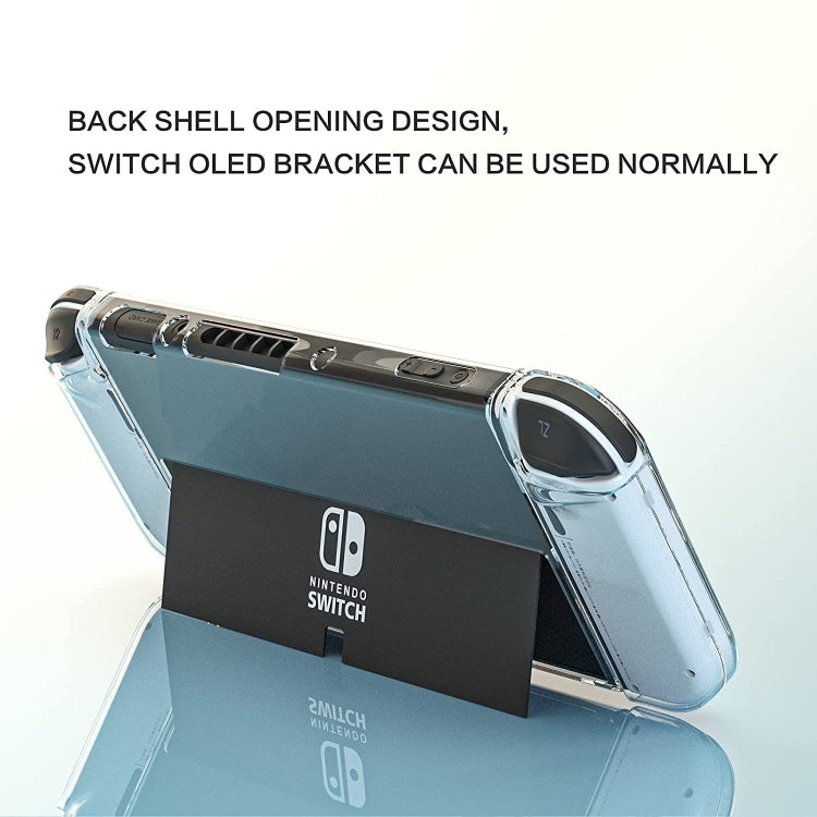 Game Console Crystal Shell Remote Sensing Cap Tempered Film Storage Bag Set For Switch OLED Console Storage Bag+Crystal Case+Rocker Capx6+Tempered Film - Bags by PMC TechLife | Online Shopping South Africa | PMC TechLife