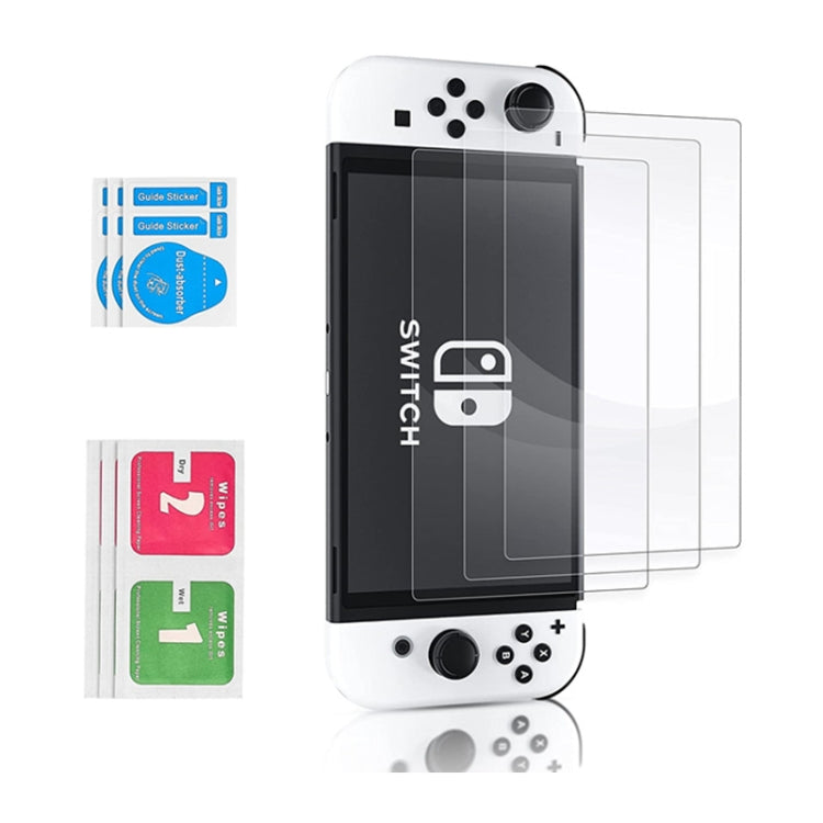 Game Console Crystal Shell Remote Sensing Cap Tempered Film Storage Bag Set For Switch OLED Console Storage Bag+Crystal Case+Rocker Capx6+Tempered Film - Bags by PMC TechLife | Online Shopping South Africa | PMC TechLife