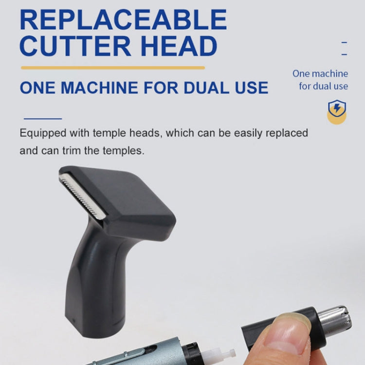 SPORTSMAN Metal Aluminum Tube Body Rechargeable Nose Hair Device, Style: Sideburns 2 In 1(Light Blue) - free shipping - PMC TechLife - Order now!