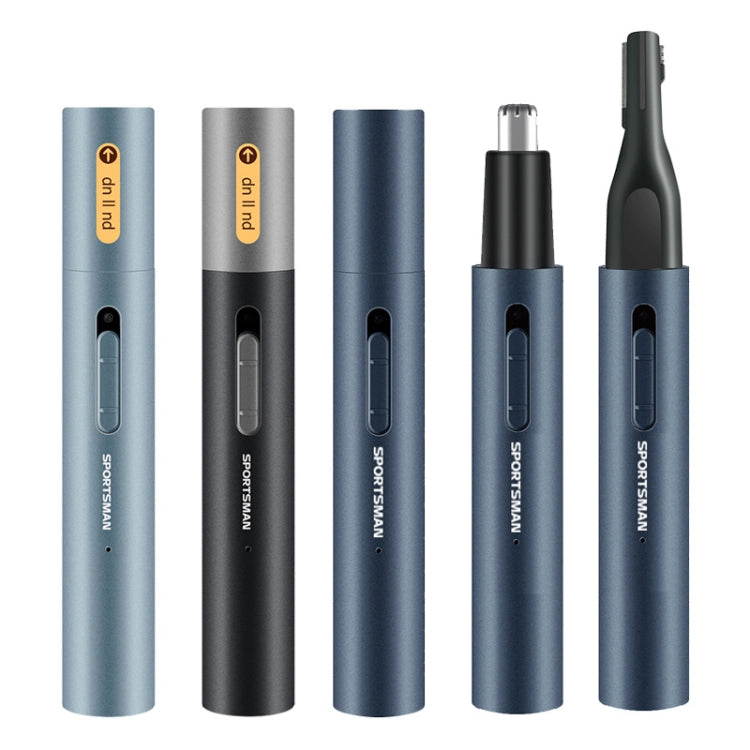 SPORTSMAN Metal Aluminum Tube Body Rechargeable Nose Hair Device, Style: Eyebrow 2 In 1(Black) - free shipping - PMC TechLife - Order now!