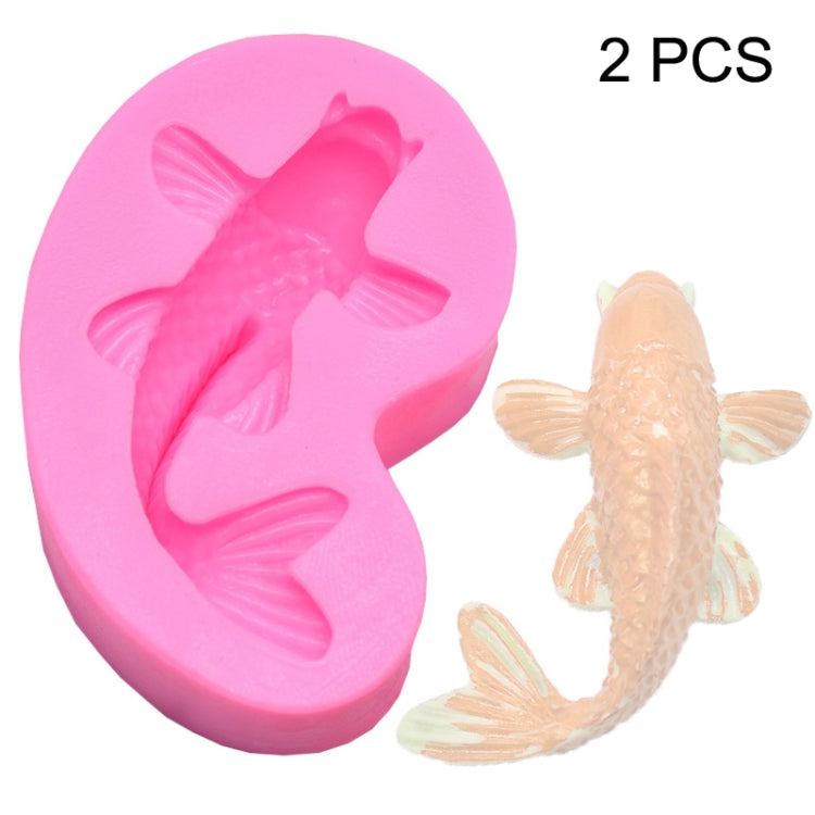 2 PCS Goldfish Baking Fondant Silicone Mold Cake Decorating(Pink) - Food Molds by PMC TechLife | Online Shopping South Africa | PMC TechLife | Buy Now Pay Later Mobicred